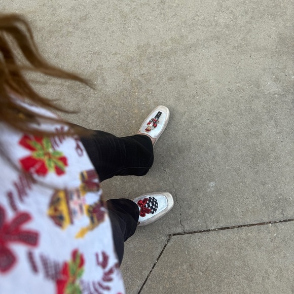 QUEEN OF SPARKLES Grey NUTCRACKER & CANDY CANE Sweatshirt NWT - Picture 3 of 6